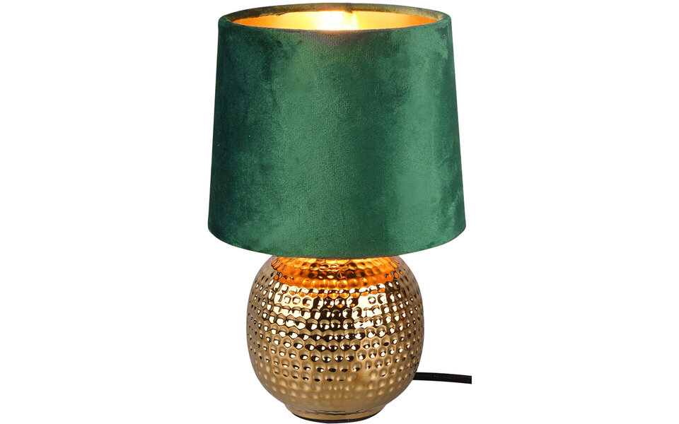 HLW LED LED Tafellamp - Trion Sofia - E14 Fitting - Rond - Mat Groen - Keramiek