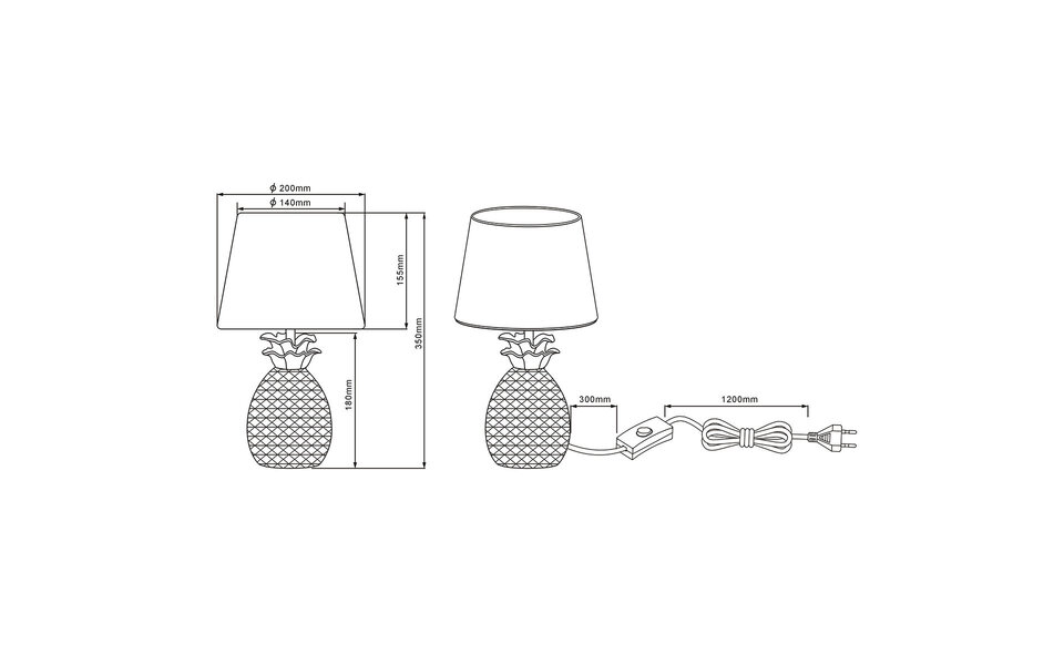 HLW LED LED Table Lamp - Table Lighting - Trion Pinaply - E14 Fitting - Round - Matte Gold - Ceramic
