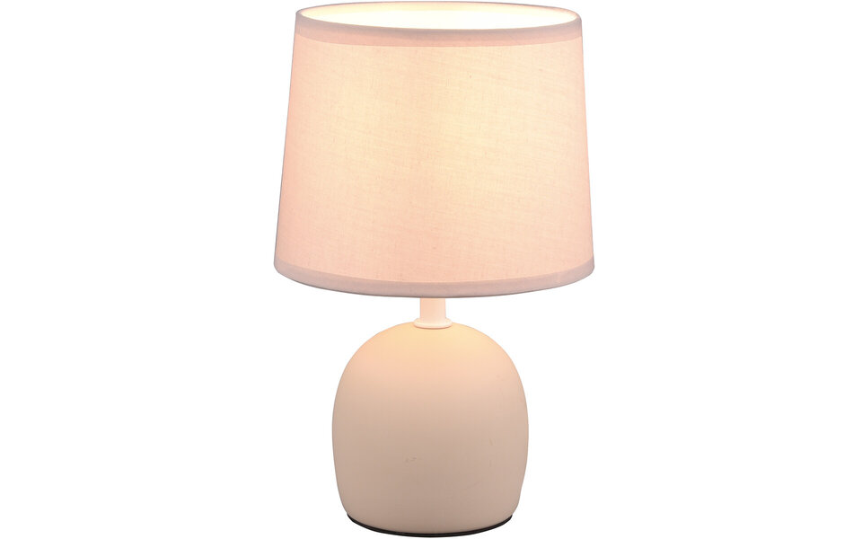 HLW LED LED Table Lamp - Table Lighting - Trion Zikkom - E14 Fitting - Round - Matte Cream - Ceramic