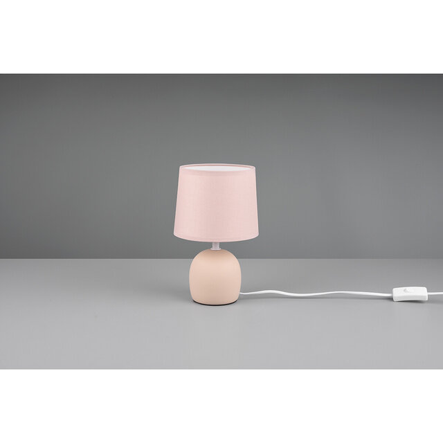 HLW LED LED Table Lamp - Table Lighting - Trion Zikkom - E14 Fitting - Round - Matte Cream - Ceramic