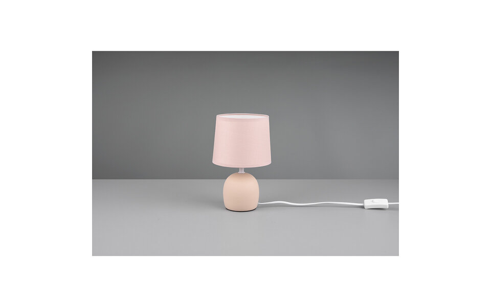HLW LED LED Table Lamp - Table Lighting - Trion Zikkom - E14 Fitting - Round - Matte Cream - Ceramic