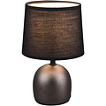LED Table Lamp - Table Lighting - Trion Zikkom - E14 Fitting - Round - Antique Nickel - Ceramic