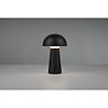 HLW LED Dimmable LED Table Lamp with USB Charging Function - Matte Black, Warm White 3000K, Splashproof IP44