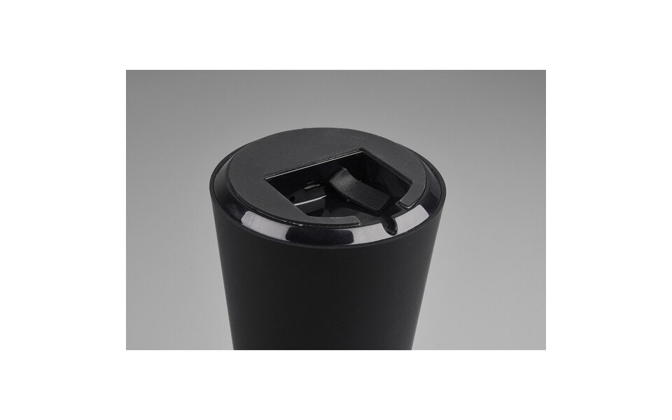 HLW LED Dimmable LED Table Lamp with USB Charging Function - Matte Black, Warm White 3000K, Splashproof IP44