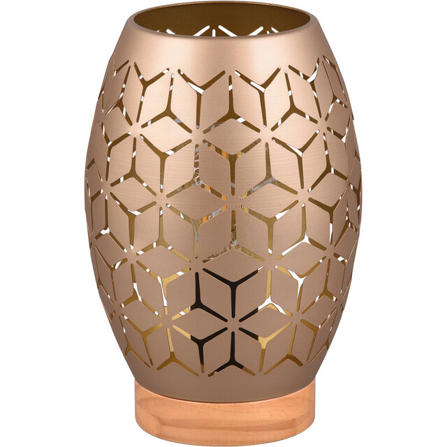 LED Tafellamp - Tafelverlichting - Trion Dabi - E27 Fitting - Rond - Coffee - Metaal Verlichting per ruimte