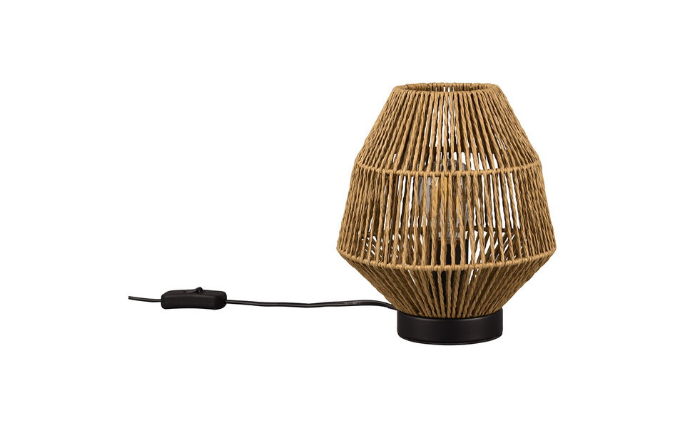 HLW LED LED Tafellamp - Tafelverlichting - Trion Kimi - E27 Fitting - Rond - Bruin - Papier