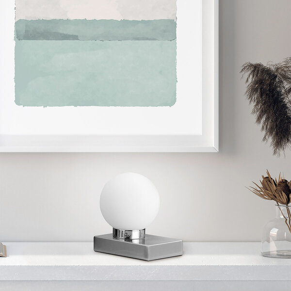 HLW LED LED Tafellamp Mat Nikkel - Ronde & Metalen met E14 Fitting HLW LED LED Tafellamp Mat Nikkel - Ronde & Metalen met E14 Fitting