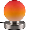 LED Tafellamp - Trion Bolle - E14 Fitting - 1 lichtpunt - Mat Nikkel - Metaal - Oranje Glas