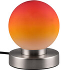 HLW LED LED Tafellamp - Trion Bolle - E14 Fitting - 1 lichtpunt - Mat Nikkel - Metaal - Oranje Glas