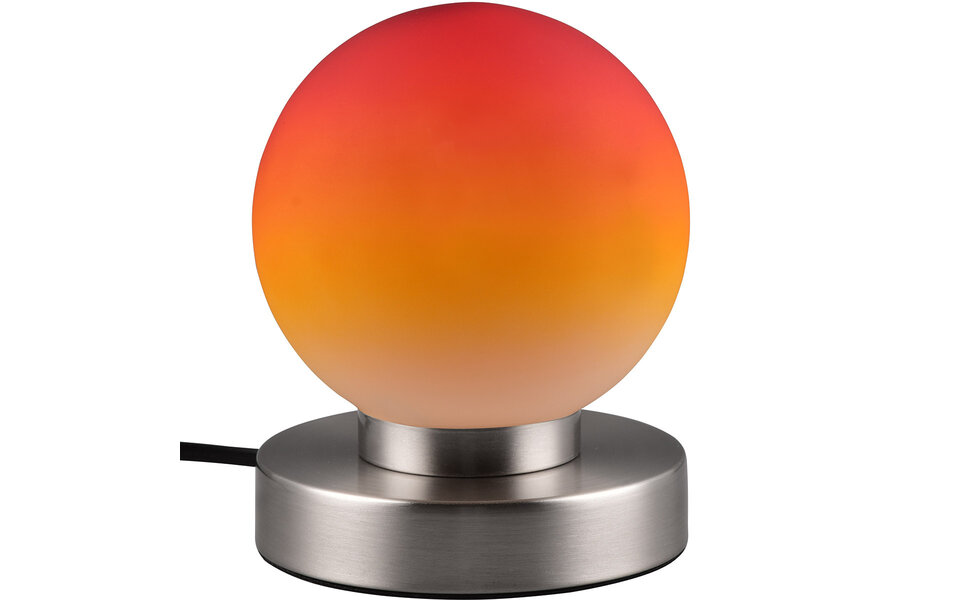 HLW LED LED Table Lamp - Trion Bolle - E14 Fitting - 1 light point - Matte Nickel - Metal - Orange Glass