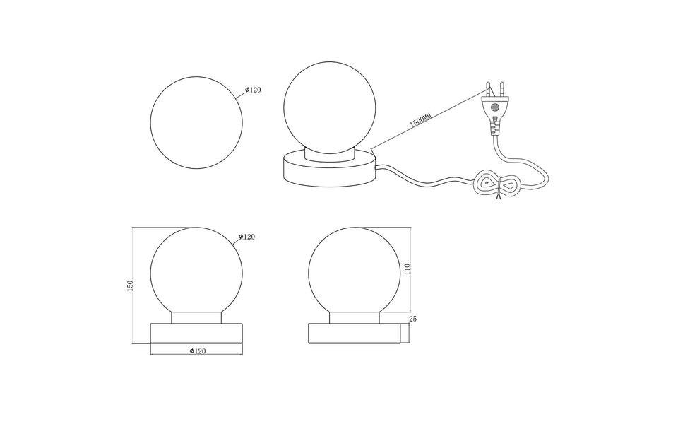 HLW LED LED Table Lamp - Trion Bolle - E14 Fitting - 1 light point - Matte Nickel - Metal - Orange Glass