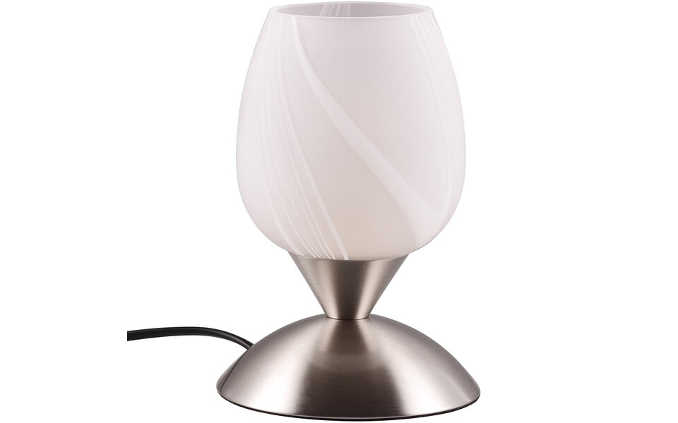 HLW LED LED Table Lamp - Trion Bekre - E14 Fitting - 1 light source - Matte Nickel - Metal - White Brushed Glass HLW LED LED Table Lamp - Trion Bekre - E14 Fitting - 1 light source - Matte Nickel - Metal - White Brushed Glass