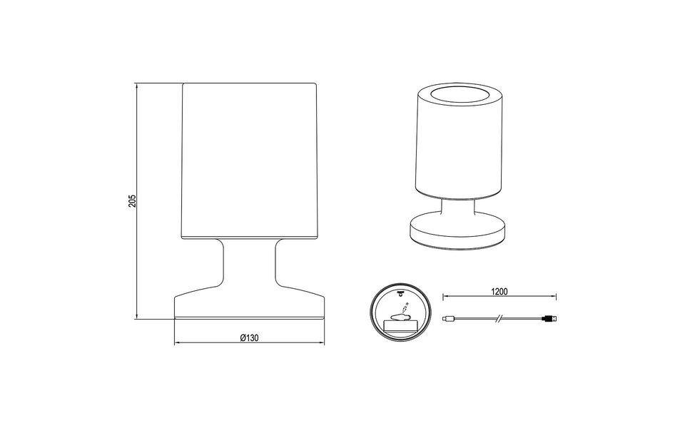HLW LED LED Tafellamp met USB/Oplaadfunctie, Waterdicht & Warm Wit 2700K–3000K