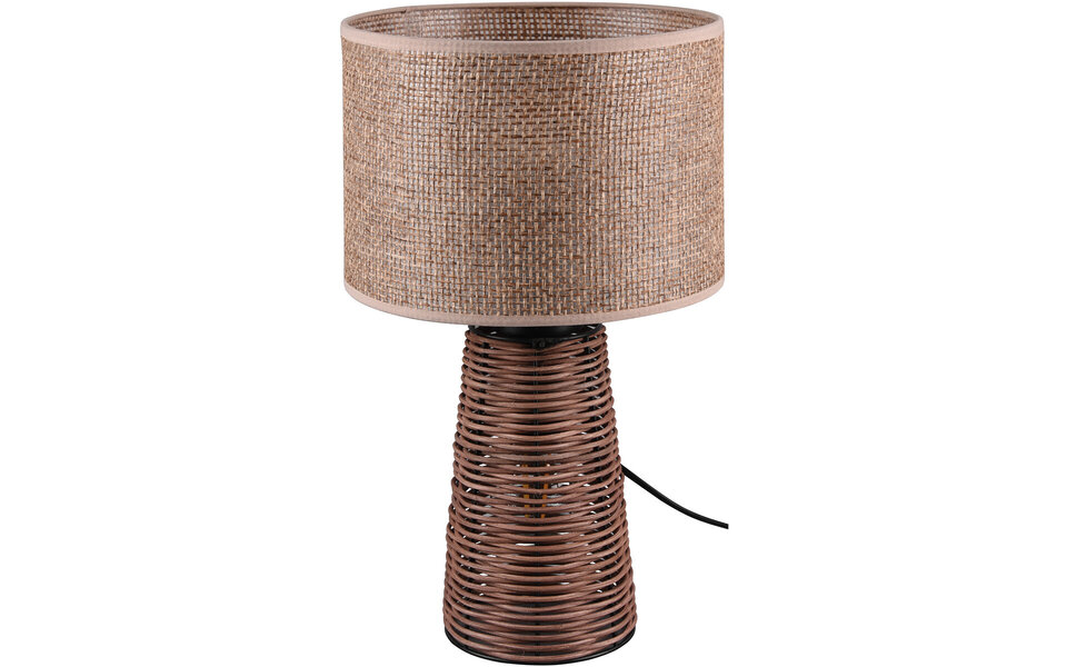 HLW LED LED Tafellamp - Tafelverlichting - Trion Strado - E27 Fitting - Rond - Mat Bruin - Hout