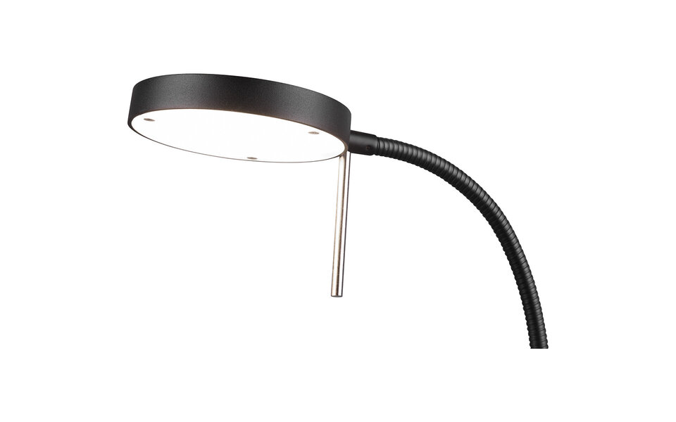 HLW LED LED Tafellamp - Trion Monzino - 12W - Aanpasbare Kleur - Dimbaar - Rond - Mat Zwart - Aluminium