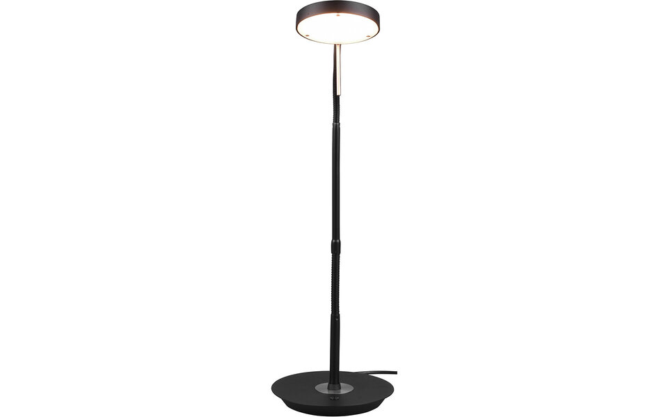 HLW LED LED Tafellamp - Trion Monzino - 12W - Aanpasbare Kleur - Dimbaar - Rond - Mat Zwart - Aluminium