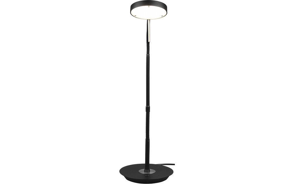 HLW LED LED Tafellamp - Trion Monzino - 12W - Aanpasbare Kleur - Dimbaar - Rond - Mat Zwart - Aluminium