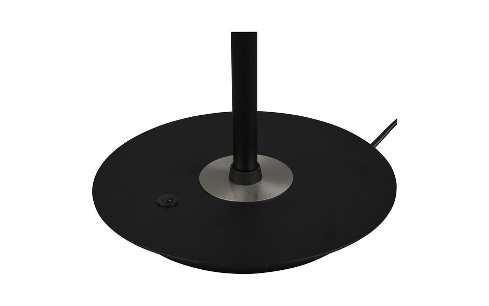 HLW LED LED Tafellamp - Trion Monzino - 12W - Aanpasbare Kleur - Dimbaar - Rond - Mat Zwart - Aluminium