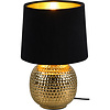 LED Table Lamp - Trion Sofia - E14 Fitting - Round - Matte Black/Gold - Ceramic