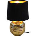 LED Table Lamp - Trion Sofia - E14 Fitting - Round - Matte Black/Gold - Ceramic LED Table Lamp - Trion Sofia - E14 Fitting - Round - Matte Black/Gold - Ceramic