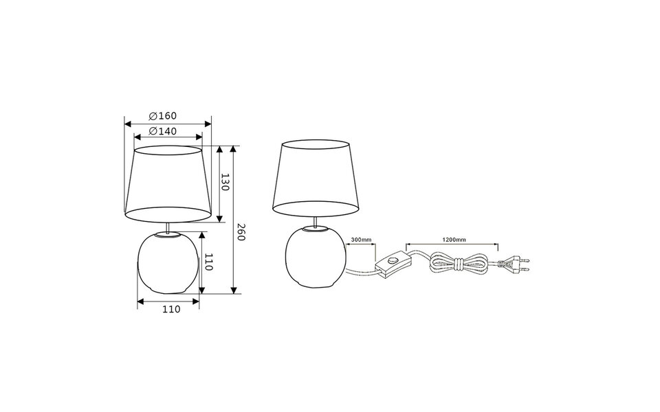HLW LED LED Tafellamp - Trion Sofia - E14 Fitting - Rond - Mat Zwart/Goud - Keramiek HLW LED LED Tafellamp - Trion Sofia - E14 Fitting - Rond - Mat Zwart/Goud - Keramiek