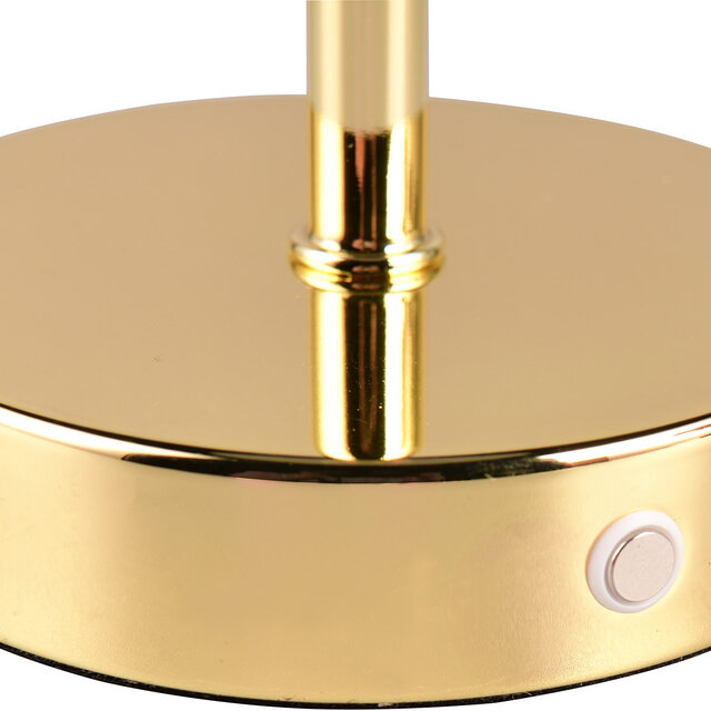 HLW LED LED Table Lamp - Trion Feli - 1.5W - Warm White 3000K - Rechargeable Batteries - Polished Brass - Metal