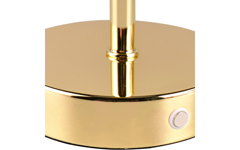 HLW LED LED Table Lamp - Trion Feli - 1.5W - Warm White 3000K - Rechargeable Batteries - Polished Brass - Metal
