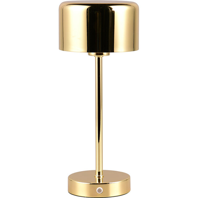 HLW LED LED Table Lamp - Trion Feli - 1.5W - Warm White 3000K - Rechargeable Batteries - Polished Brass - Metal