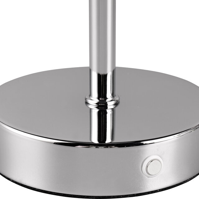 HLW LED LED Tafellamp - Trion Feli - 1.5W - Warm Wit 3000K - Oplaadbare batterijen - Chroom - Metaal