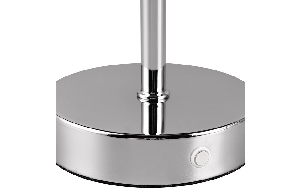 HLW LED LED Table Lamp - Trion Feli - 1.5W - Warm White 3000K - Rechargeable batteries - Chrome - Metal