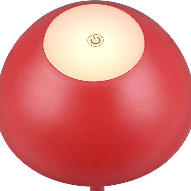 HLW LED LED Table Lamp - Trion Rado - 1.7W - Warm White 3000K - Rechargeable batteries - Red - Plastic
