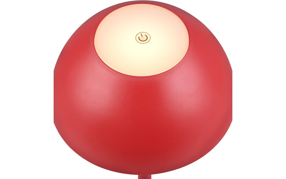 HLW LED LED Table Lamp - Trion Rado - 1.7W - Warm White 3000K - Rechargeable batteries - Red - Plastic