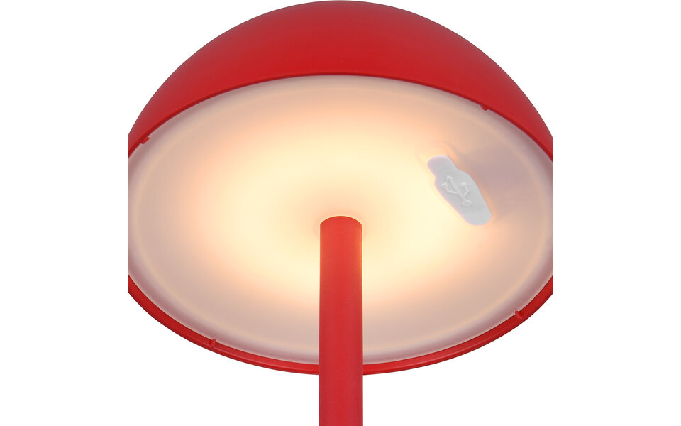 HLW LED LED Tafellamp - Trion Rado - 1.7W - Warm Wit 3000K - Oplaadbare batterijen - Rood - Kunststof HLW LED LED Tafellamp - Trion Rado - 1.7W - Warm Wit 3000K - Oplaadbare batterijen - Rood - Kunststof