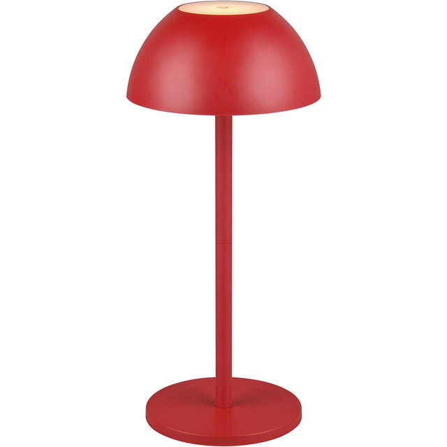 HLW LED LED Tafellamp - Trion Rado - 1.7W - Warm Wit 3000K - Oplaadbare batterijen - Rood - Kunststof HLW LED LED Tafellamp - Trion Rado - 1.7W - Warm Wit 3000K - Oplaadbare batterijen - Rood - Kunststof
