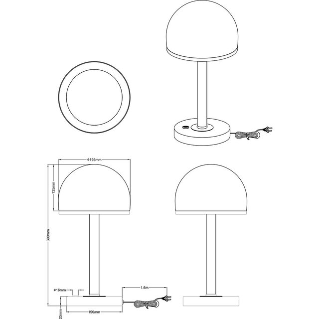 HLW LED LED Tafellamp - Trion Berl - 4W - Warm Wit 3000K - Dimbaar - Rond - Mat Nikkel - Aluminium