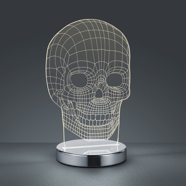 HLW LED LED Table Lamp - Trion Skelly - 7W - Adjustable Color - Round - Gloss Chrome - Aluminum
