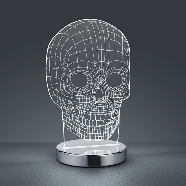 HLW LED LED Tafellamp - Trion Skelly - 7W - Aanpasbare Kleur - Rond - Glans Chroom - Aluminium