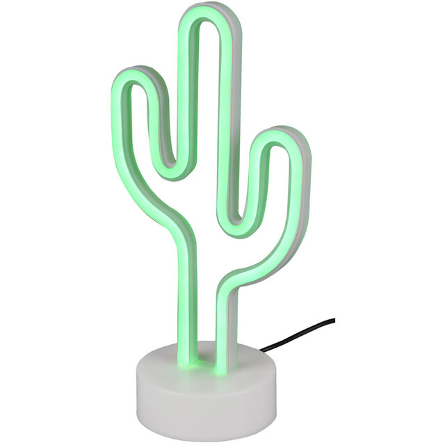 LED Tafellamp - Trion Cactus - 1W - USB - Rond - Mat Wit - Kunststof Verlichting per ruimte