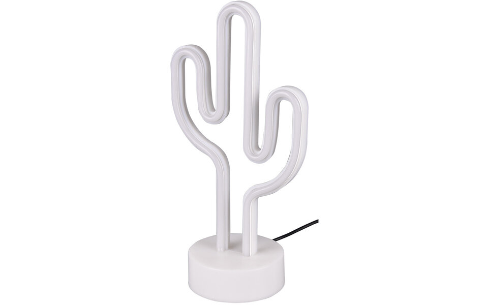 HLW LED LED Tafellamp - Trion Cactus - 1W - USB - Rond - Mat Wit - Kunststof