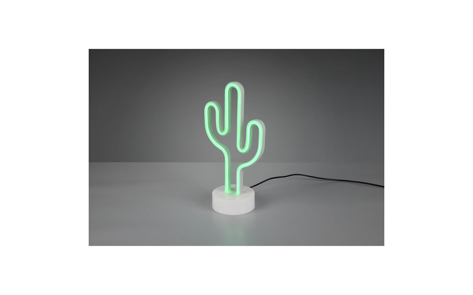 HLW LED LED Tafellamp - Trion Cactus - 1W - USB - Rond - Mat Wit - Kunststof