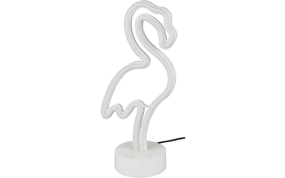 HLW LED LED Table Lamp - Trion Flamingo - 1W - USB - Round - Matte White - Plastic