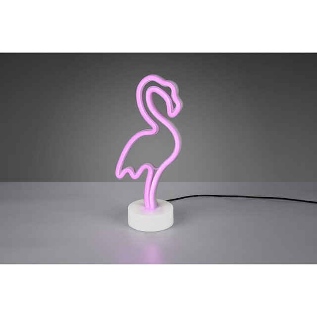HLW LED LED Table Lamp - Trion Flamingo - 1W - USB - Round - Matte White - Plastic