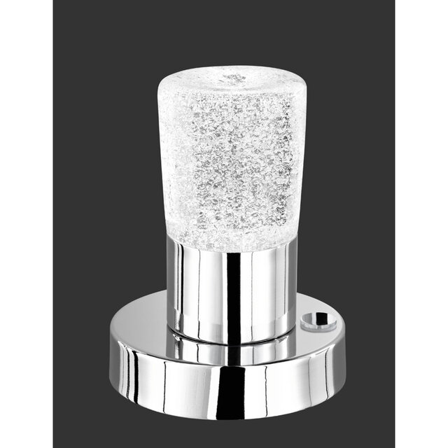 Ronde LED tafellamp van aluminium met glans chroom, 4W warm wit licht 3000K, 430 lumen Ronde LED tafellamp van aluminium met glans chroom, 4W warm wit licht 3000K, 430 lumen