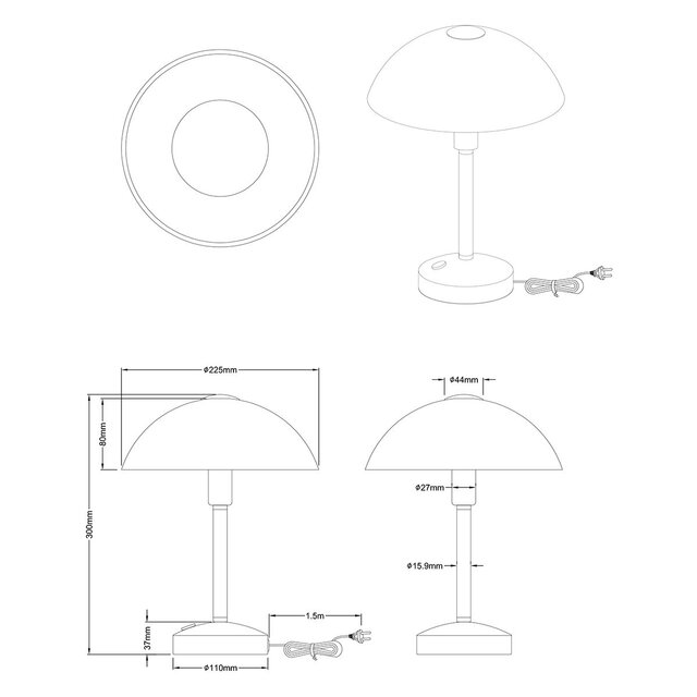 HLW LED LED Tafellamp - Trion Dontra - 4W - Warm Wit 3000K - Rond - Mat Goud - Aluminium HLW LED LED Tafellamp - Trion Dontra - 4W - Warm Wit 3000K - Rond - Mat Goud - Aluminium