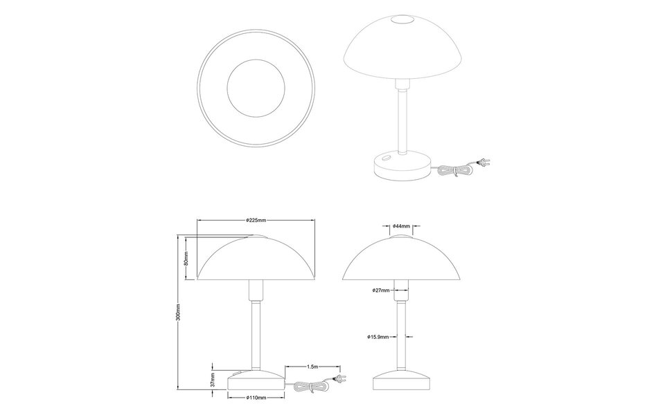 HLW LED LED Tafellamp - Trion Dontra - 4W - Warm Wit 3000K - Rond - Mat Goud - Aluminium HLW LED LED Tafellamp - Trion Dontra - 4W - Warm Wit 3000K - Rond - Mat Goud - Aluminium