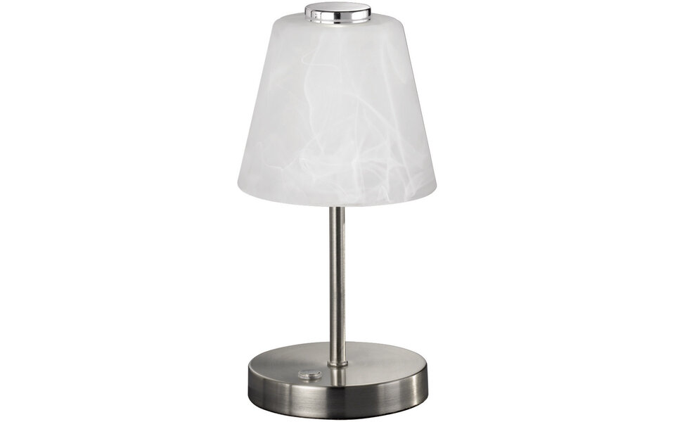 HLW LED LED Table Lamp - Trion Emminy - 2W - Warm White 3000K - Dimmable - Round - Matte Nickel - Aluminum