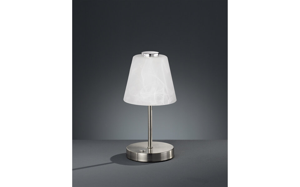 HLW LED LED Table Lamp - Trion Emminy - 2W - Warm White 3000K - Dimmable - Round - Matte Nickel - Aluminum