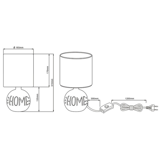 HLW LED LED Tafellamp - Trion Ernami Home - E14 Fitting - Rond - Mat Grijs - Keramiek HLW LED LED Tafellamp - Trion Ernami Home - E14 Fitting - Rond - Mat Grijs - Keramiek