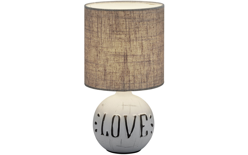 HLW LED LED Table Lamp - Trion Ernami Love - E14 Fitting - Round - Matte Gray - Ceramic