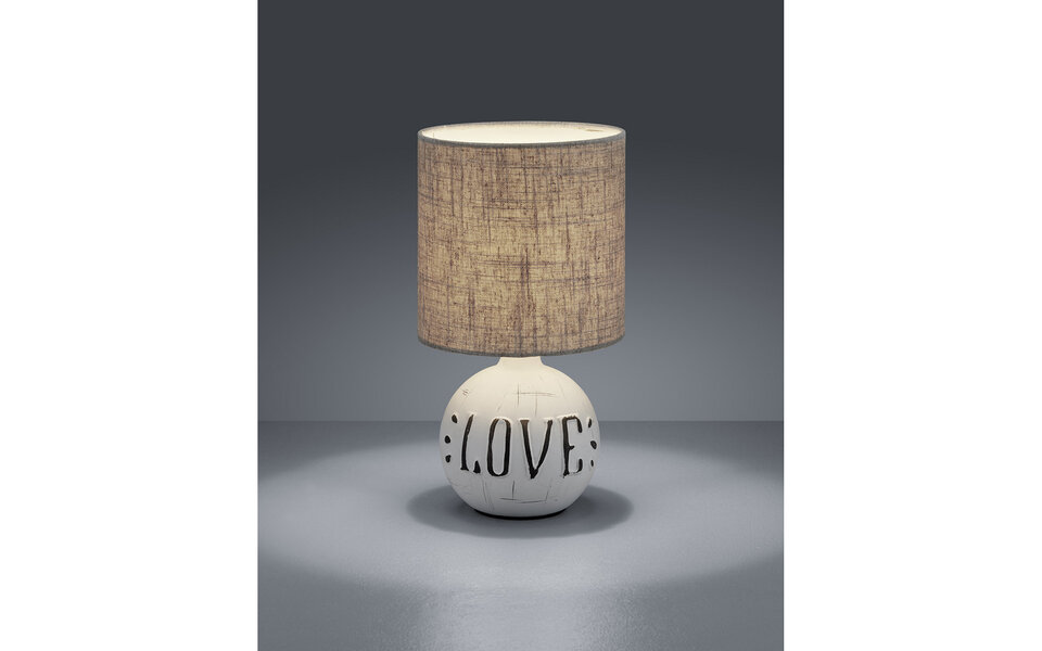 HLW LED LED Table Lamp - Trion Ernami Love - E14 Fitting - Round - Matte Gray - Ceramic